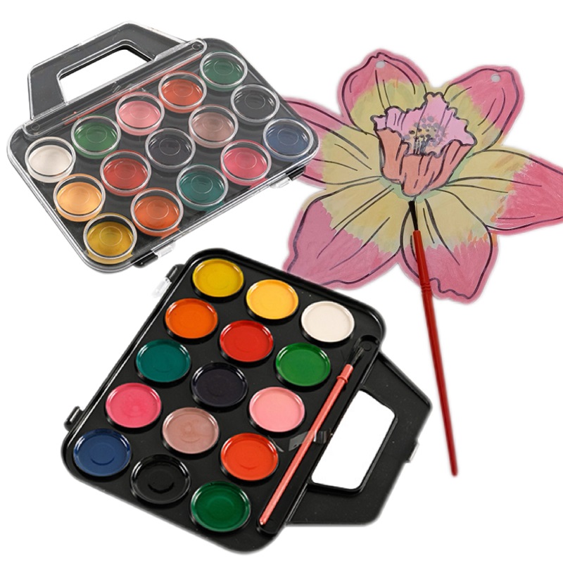 15-Color Semi-dry Watercolor Set for Art Students