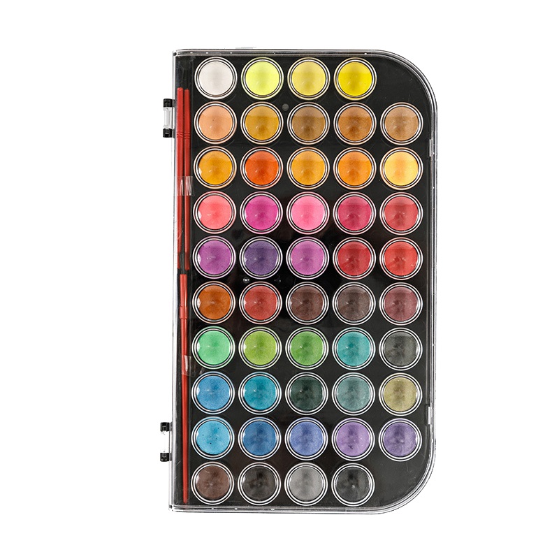 48-Color Solid Watercolor Cake Set for Artists