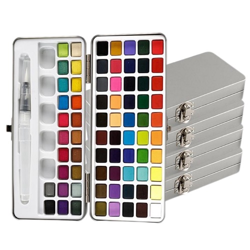 72 Colors Solid Watercolor  Set With Metal Box