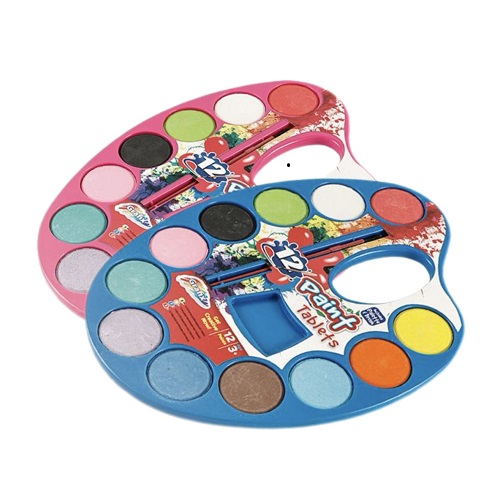 Factory-Direct 12-Color Oval Pan Solid Watercolor Paint