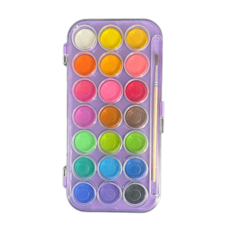 Factory-Direct 21-Color Solid Watercolor Paint Cakes for Art Students